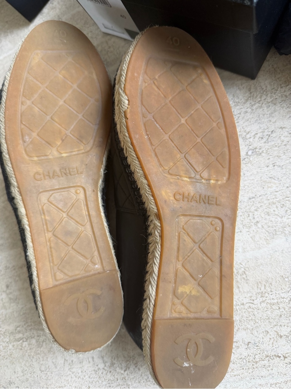 CHANEL Black Quilted Leather Espadrille Flats with CC Logo - Picture 13 of 16